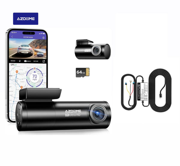 Pack Azdome M300s Avant et Arriere + Carte Memoire 64G + Hardwirekit Mode Parking 24H/7H
