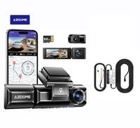 Pack Azdome M550 Pro 3 Channel 4K + Carte Memoire 64G + Hardwirekit 24h/7J