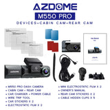 AZDOME M550 Pro 3 Dash Cam 4K GPS + Carte Memoire 64G